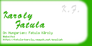 karoly fatula business card